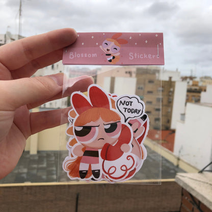Pack Pegatinas Pétalo Las Supernenas | Blossom The Powerpuff Girls Stickers Pack | Cartoon Network Fanart | Las Chicas Superpoderosas