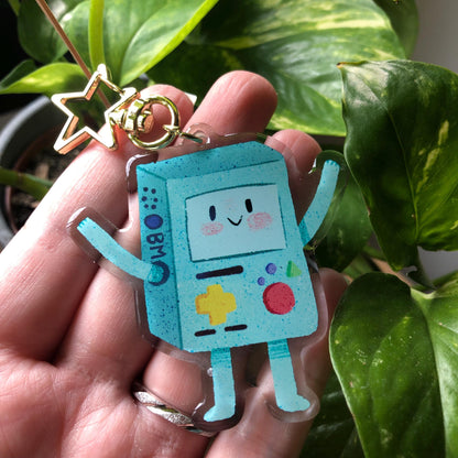 BMO Adventure Time Keyring | Hora de Aventuras llavero acrilico | Fanart Llavero colgante regalo llaves mochila Keychain