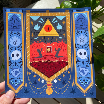 Print Bill Cipher Cult:  Fanart de la colección de ilustraciones "Gravity Falls"