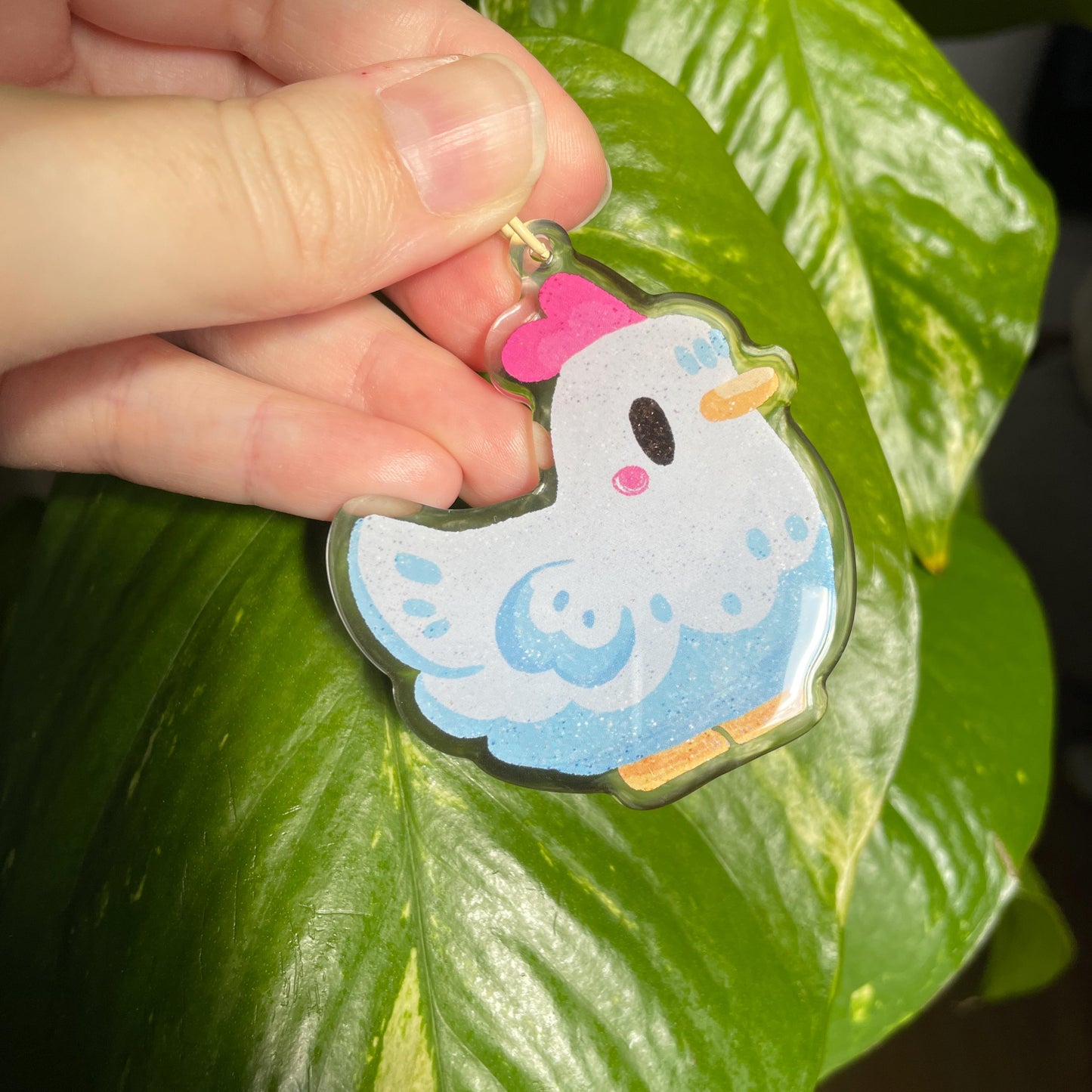 Llavero Gallina Stardew Valley Doble Diseño | Keyring Keychain Acrilico colgante regalo llaves mochila Keychain