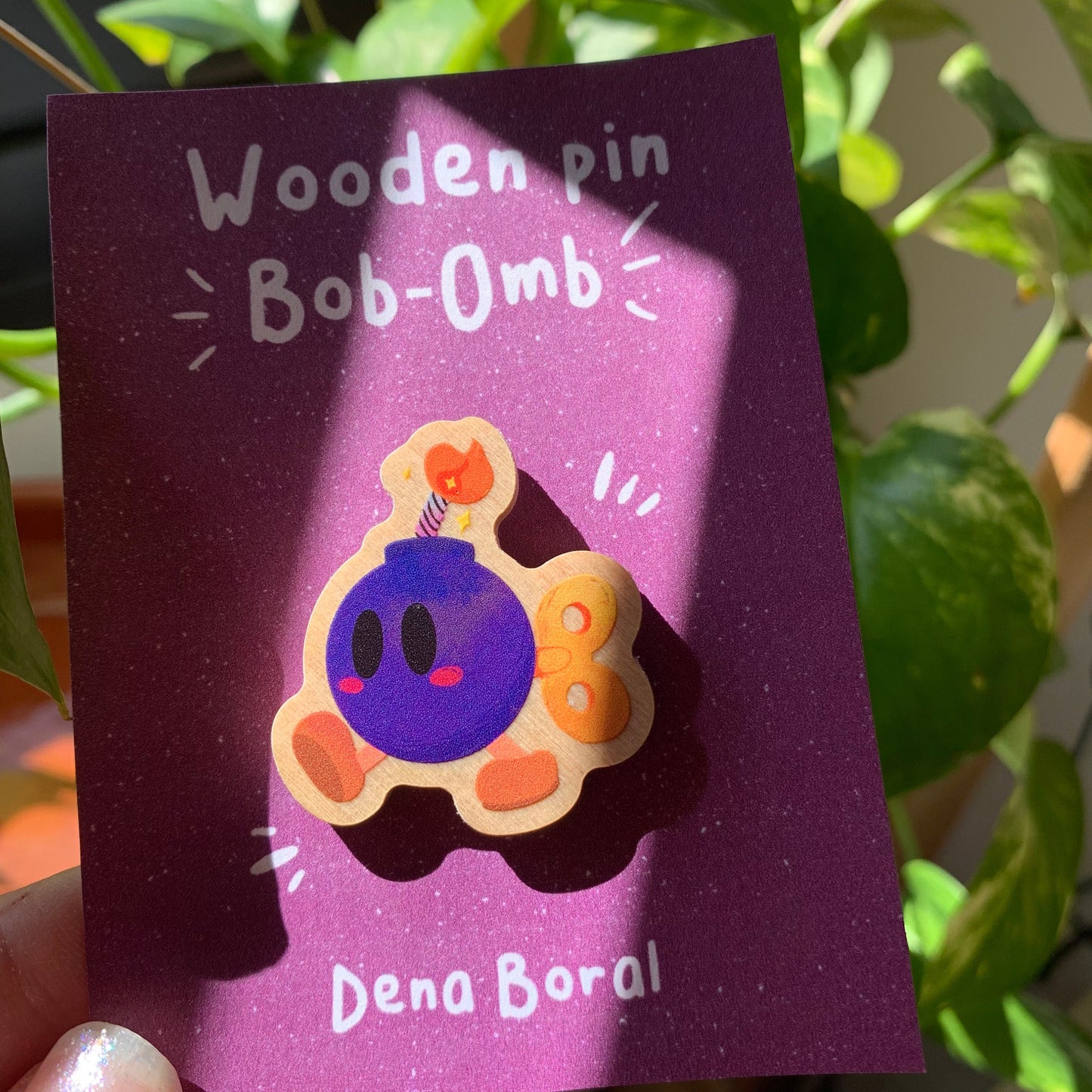 Pin de madera natural, Bob-Omb Super Mario Bros, Nintendo Switch