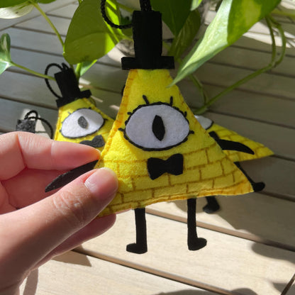 Bill Cipher: Adorno de fieltro hecho a mano, Gravity Falls. Decoración para árbol de navidad y Halloween
