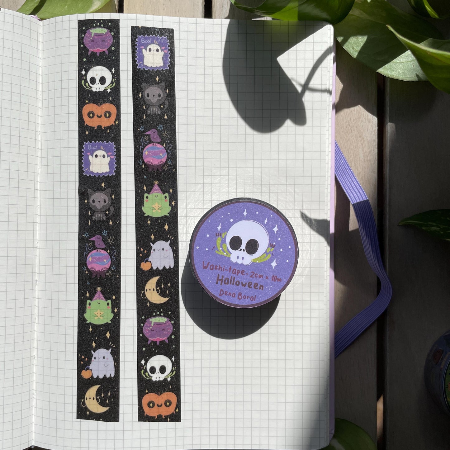 Washi Tape Spooky Monstruos Ilustrado: Cinta Decorativa Retro y Kawaii de la colección "Halloween"