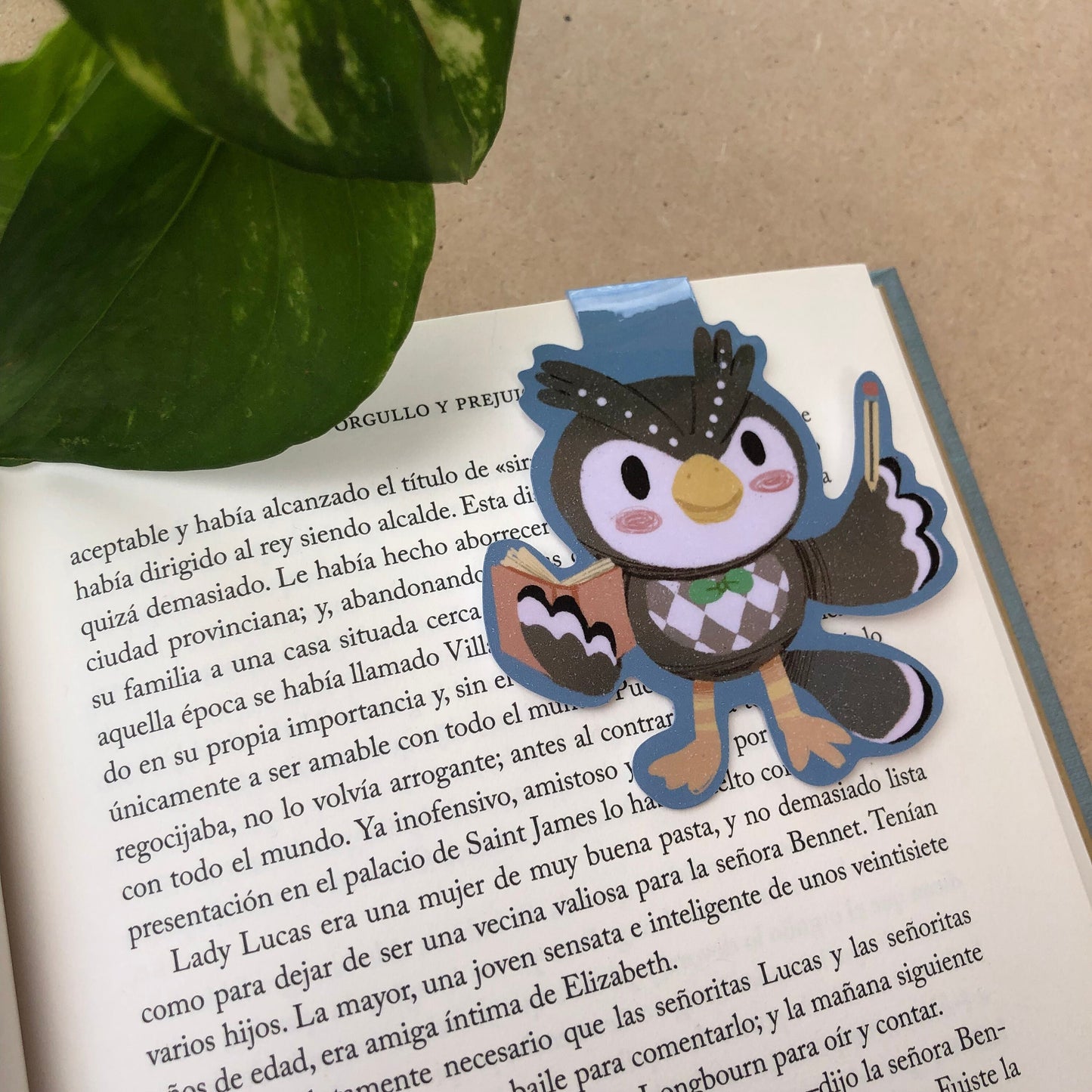Socrates Blathers Animal Crossing Marcapáginas | Separador magnético Punto de Libro | Hecho a mano Handmade | Animal Crossing New Horizons