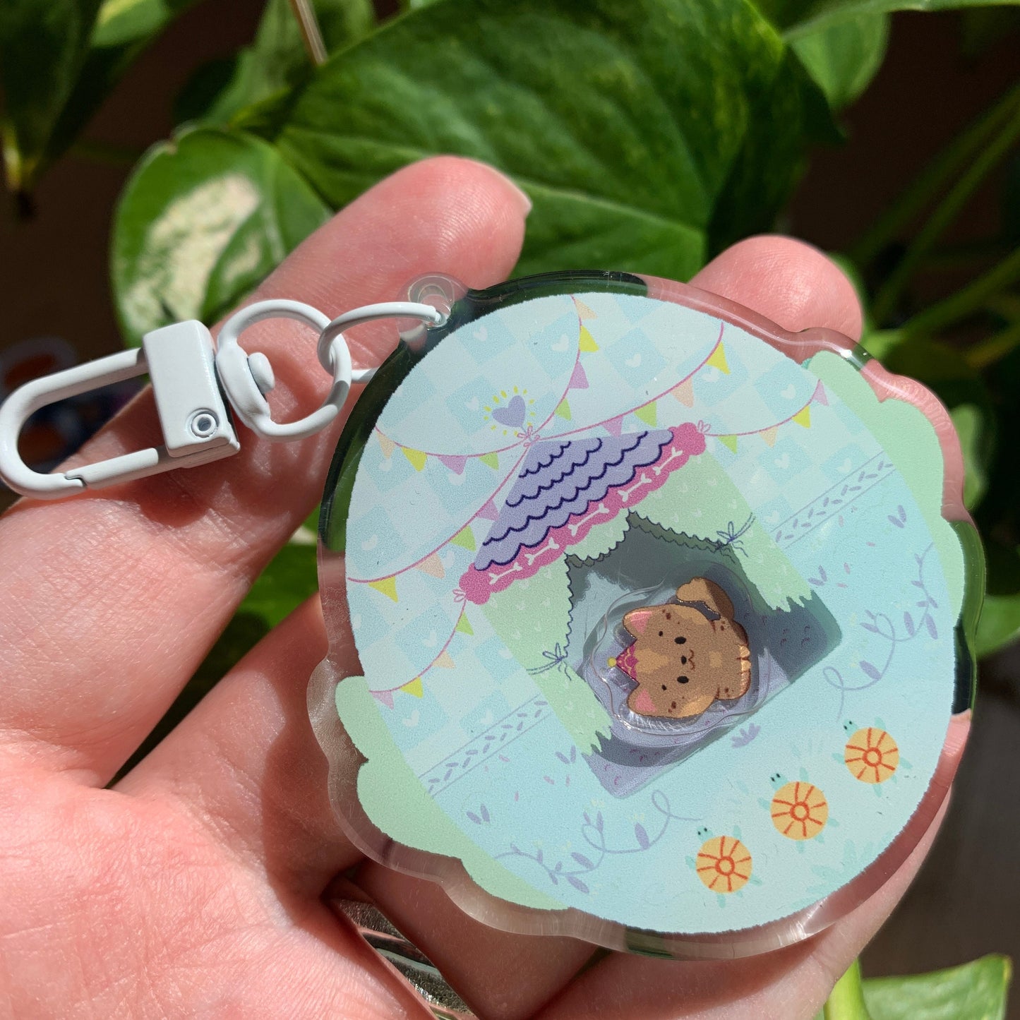 Llavero perro caseta marrón | Tamagotchi shaker