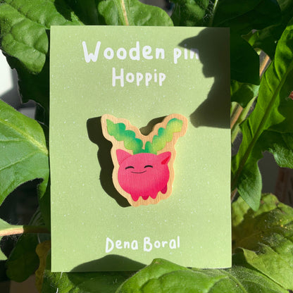 Pin de Madera Hoppip-Poke | Hoppip-Poke Wooden Pin Badge