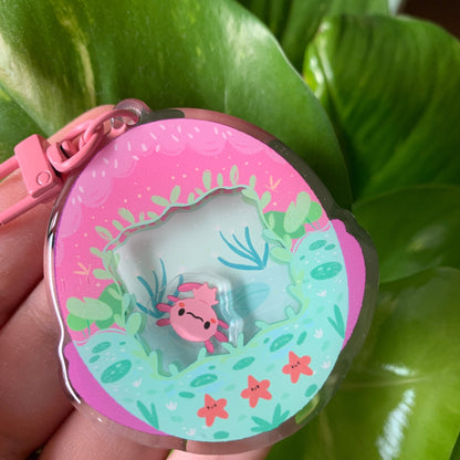 Shaker Axolote Llavero | Tamagotchi shaker Keychain Ajolote Axolotl