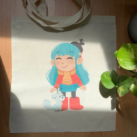 Tote Bag Hilda | Totebag Fanart Hilda The Series | Netflix Fan Art 100% Cotton 40x40cm 16x16inch