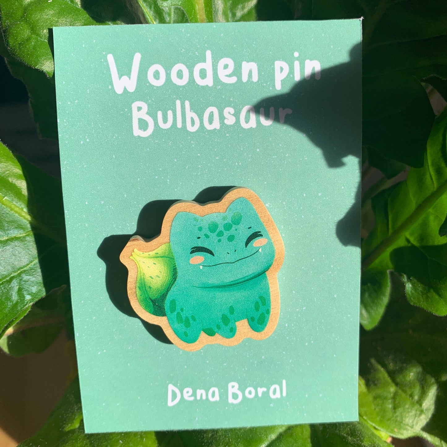 Pin de Madera Bulbasur-poke |Bulbasur-poke Wooden Pin Badge |