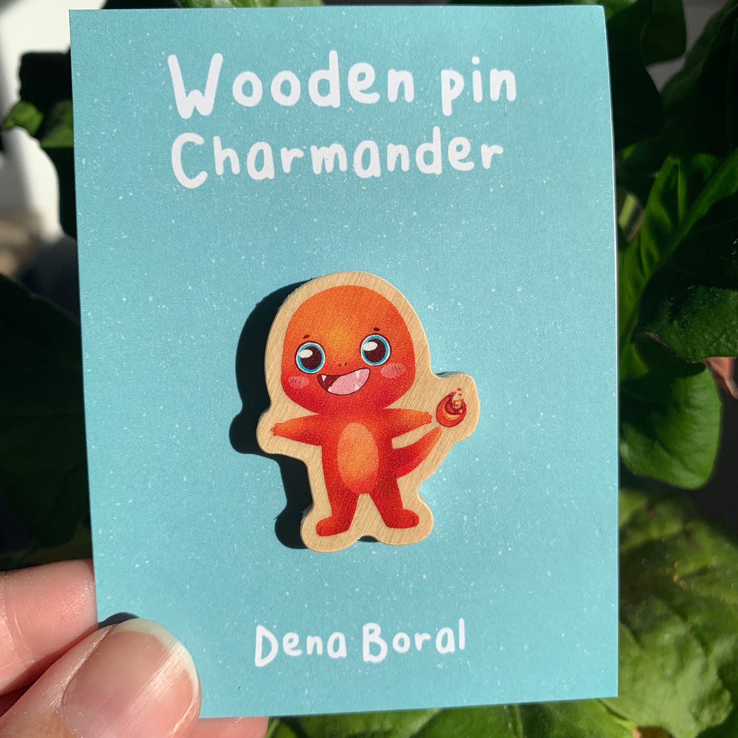 Pin de Madera Charmander-poke | Charmander-poke Wooden Pin Badge |
