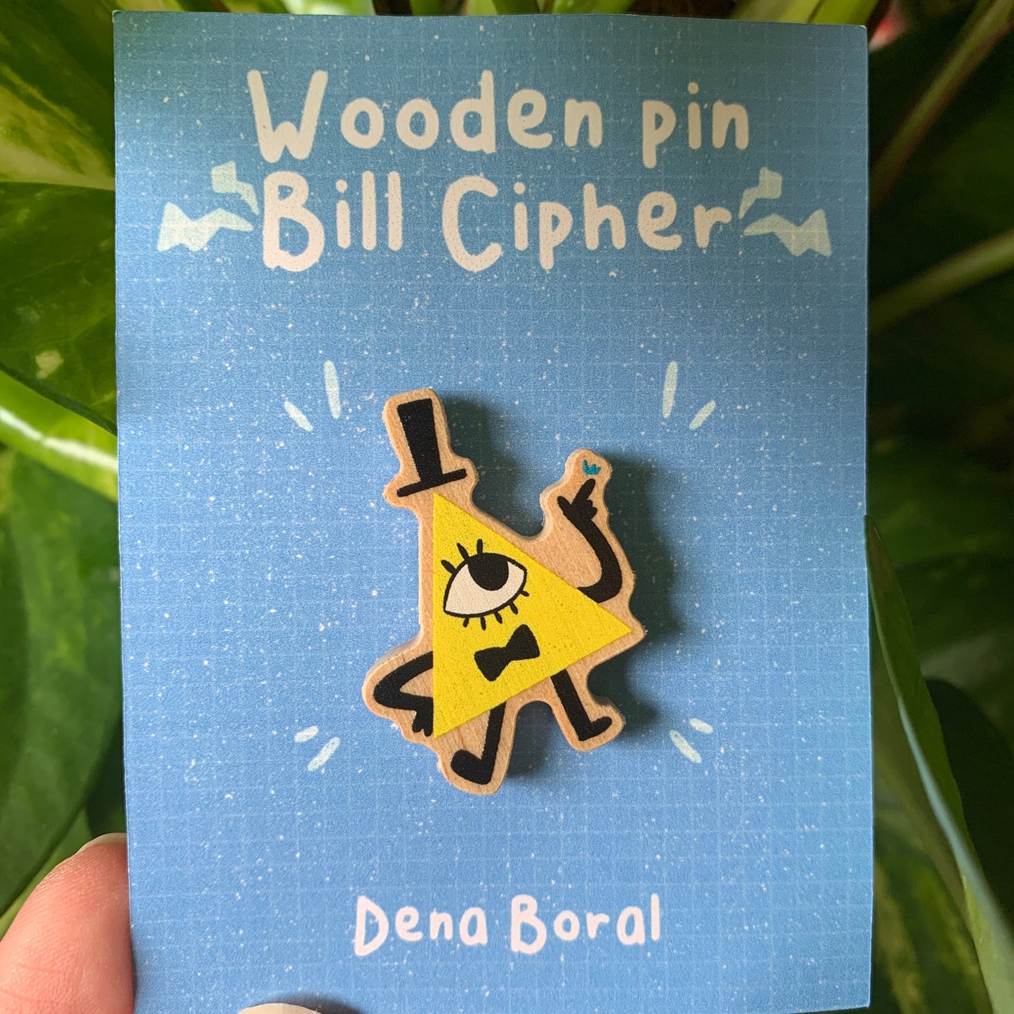 Bill Cipher Gravity Falls Pin de Madera Natural