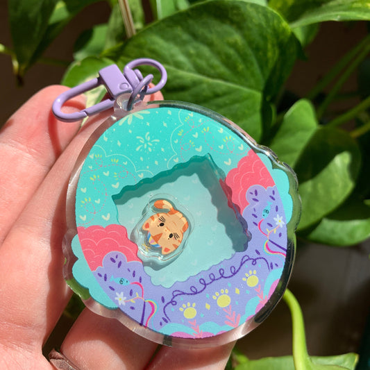 Llavero gato naranja | Tamagotchi shaker