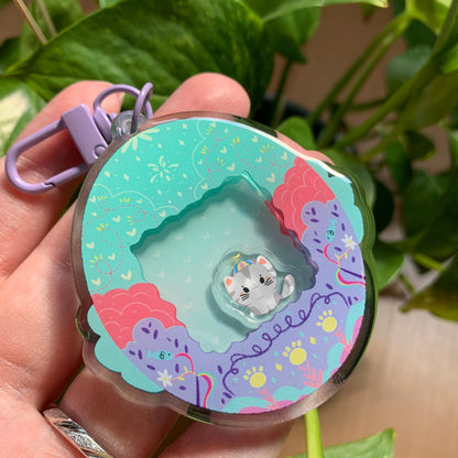 Llavero gato blanco | Tamagotchi shaker