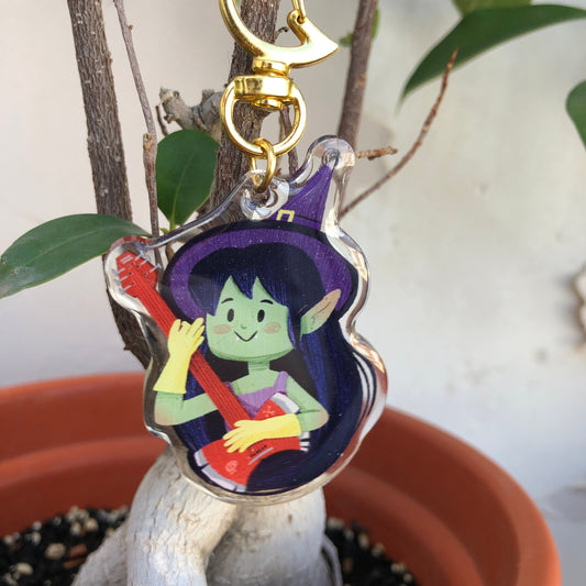 Marceline Adventure Time Keyring | Marceline Hora de Aventuras llavero acrilico | Fanart Llavero colgante regalo llaves mochila Keychain