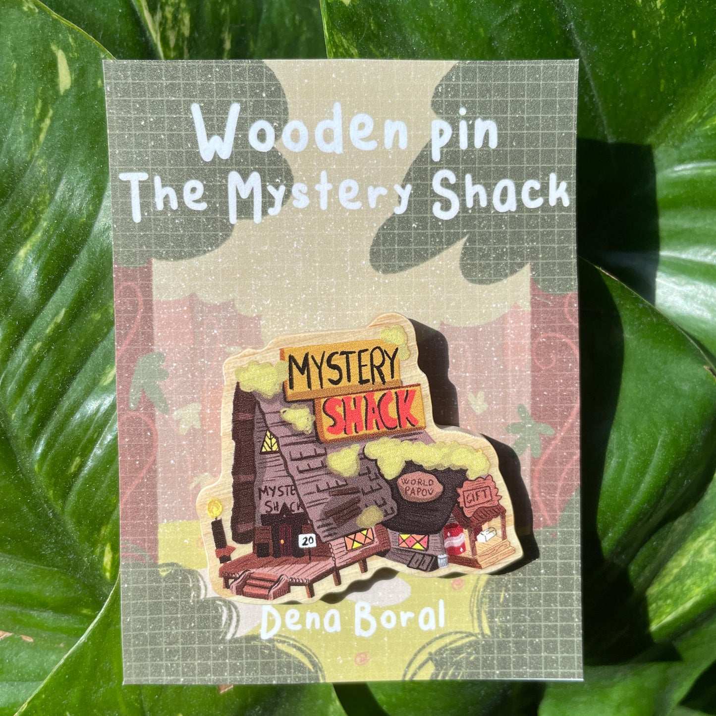 Mistery Shack Gravity Falls Pin de Madera Natural