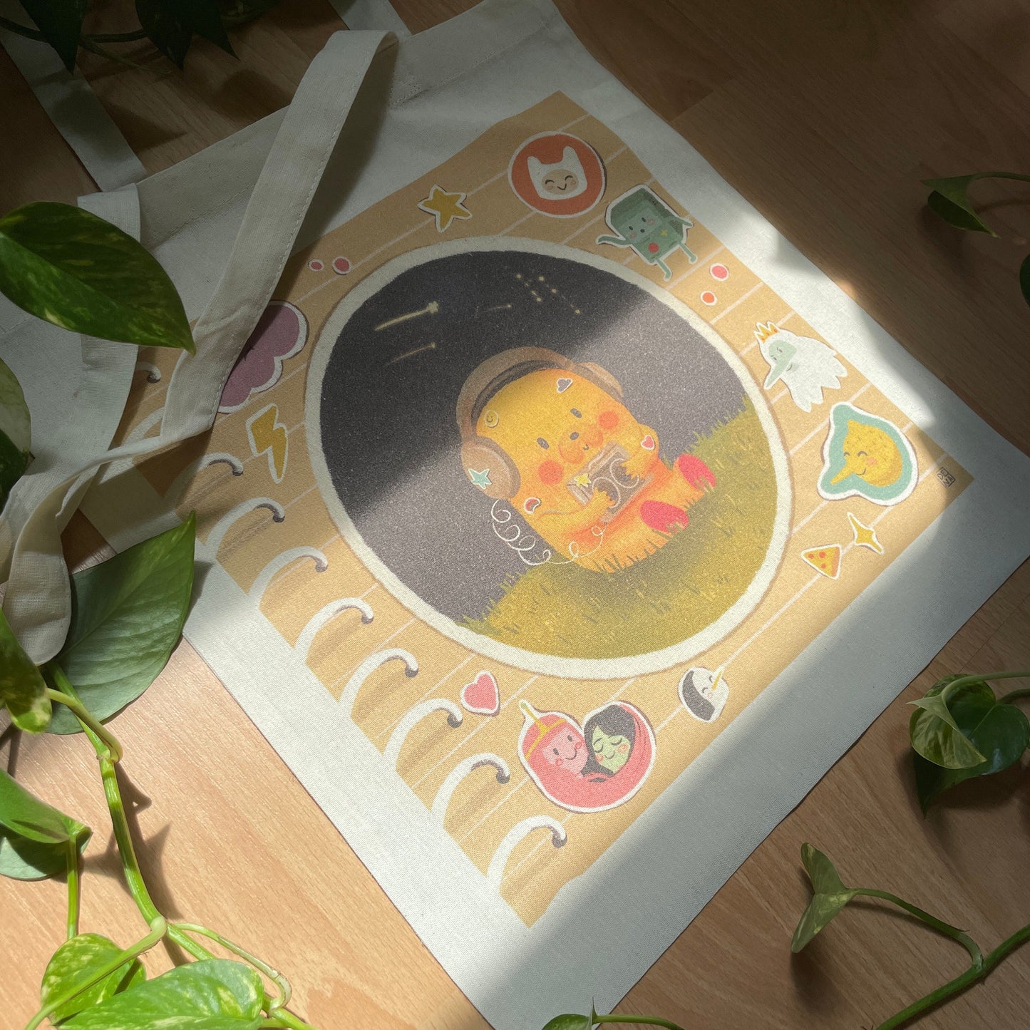 Tote Bag Jake | Bolsa Tela Hora de Aventuras | Adventure time Fan Art 100% Algodón 40x40cm 16x16inch