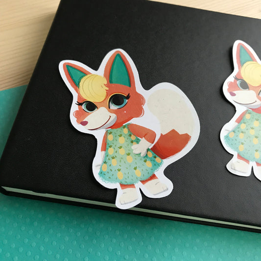 Pegatina Monica Animal Crossing New Horizons | Cuaderno Decoración iPad Portatil Stickers Removible | Nintendo Switch