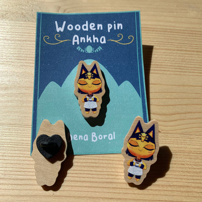 Pin de madera natural, Patri Animal Crossing New Horizons, Nintendo Switch Ankha