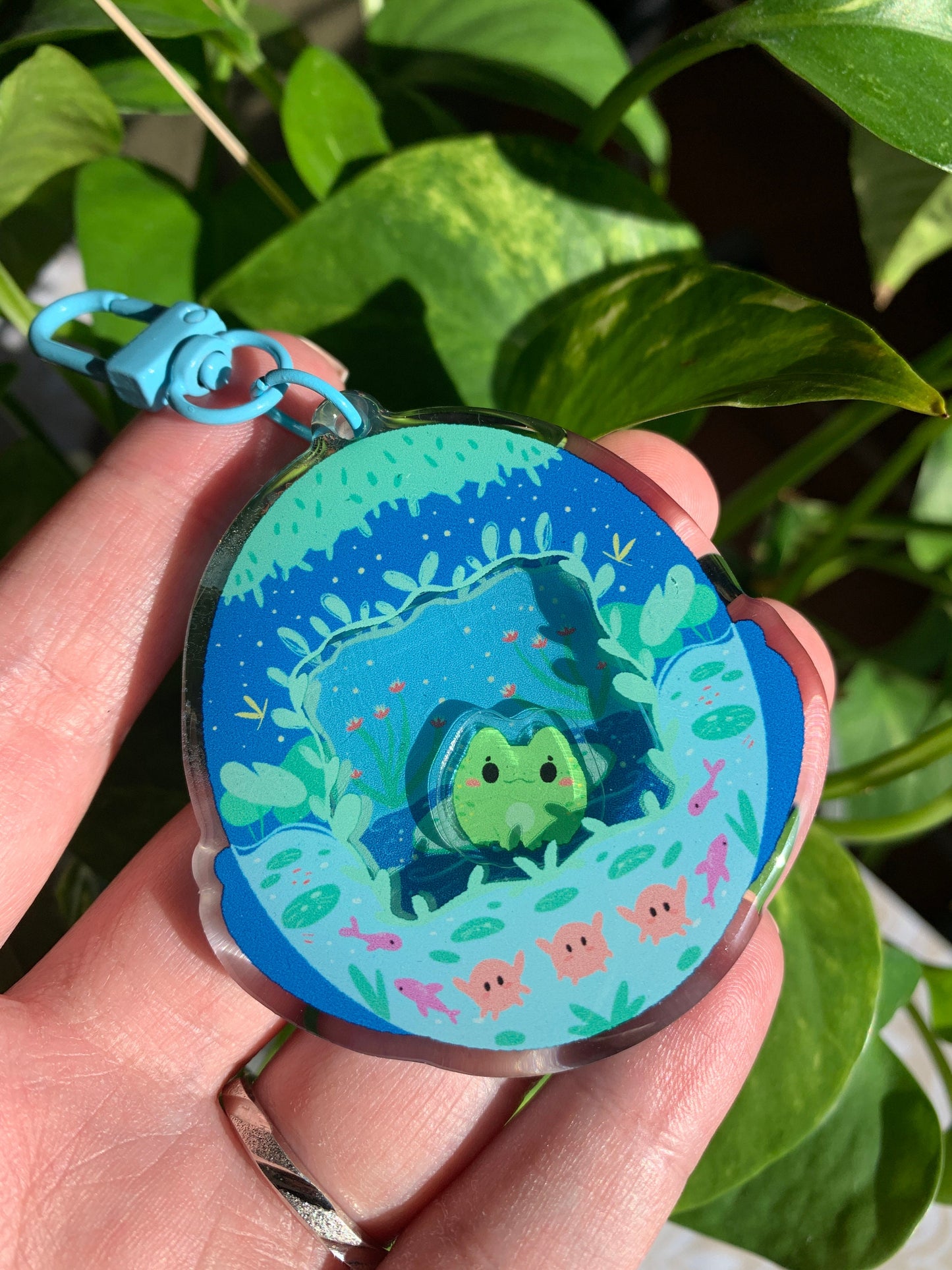 Shaker Rana y Nenufar Llavero | Tamagotchi shaker Keychain