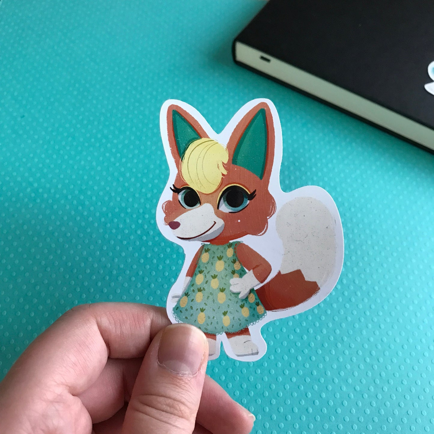 Pegatina Monica Animal Crossing New Horizons | Cuaderno Decoración iPad Portatil Stickers Removible | Nintendo Switch