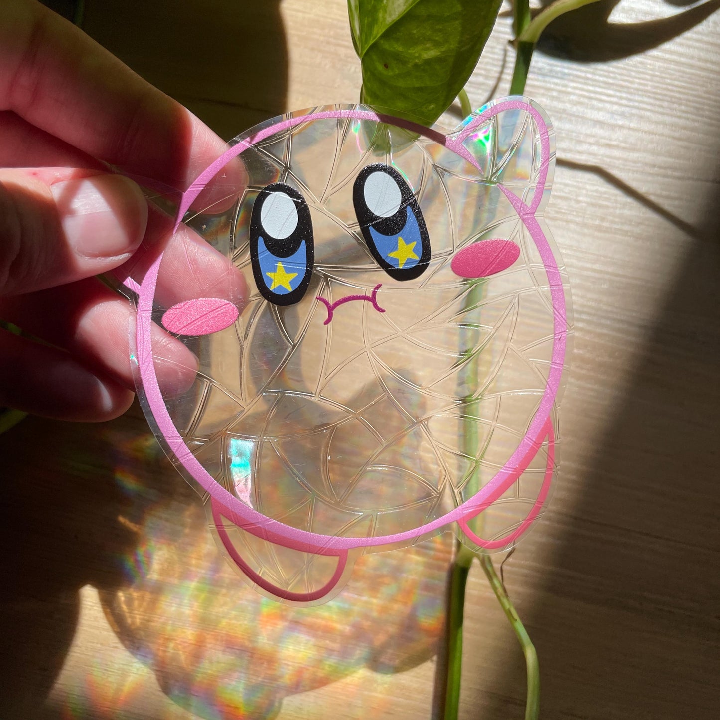 Kirby Suncatcher, Pegatina atrapasol reutilizable para ventana