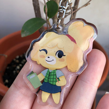 Isabelle Keyring | Canela llavero | Animal Crossing Llavero | New Horizons | Llavero colgante regalo llaves mochila Keychain