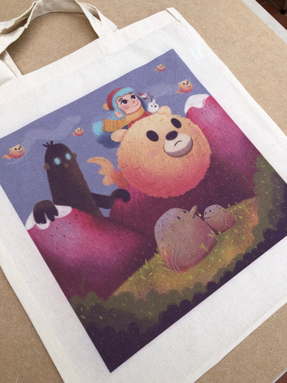 Tote Bag Hilda | Bolsa Tela Fanart Hilda The Series | Netflix Fan Art 100% Algodón 40x40cm 16x16inch