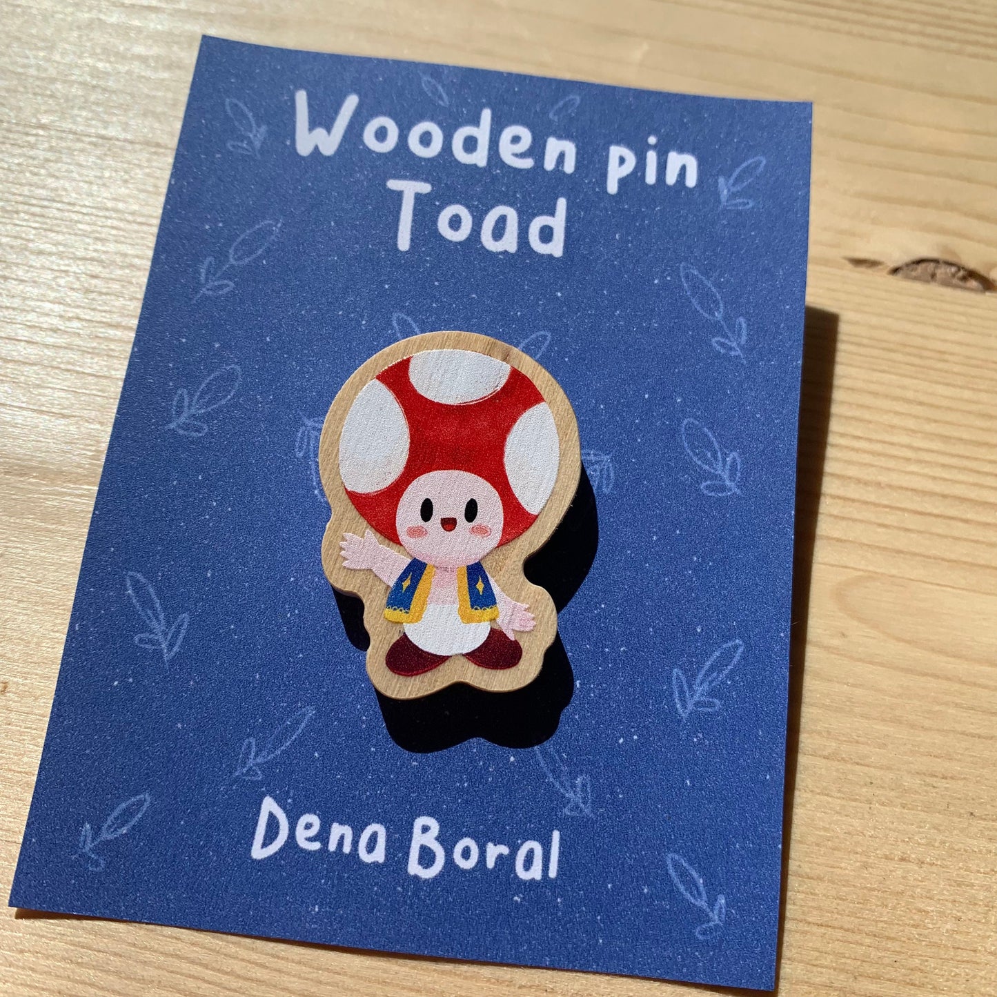 Pin de madera natural, Toad Super Mario Bros, Nintendo Switch