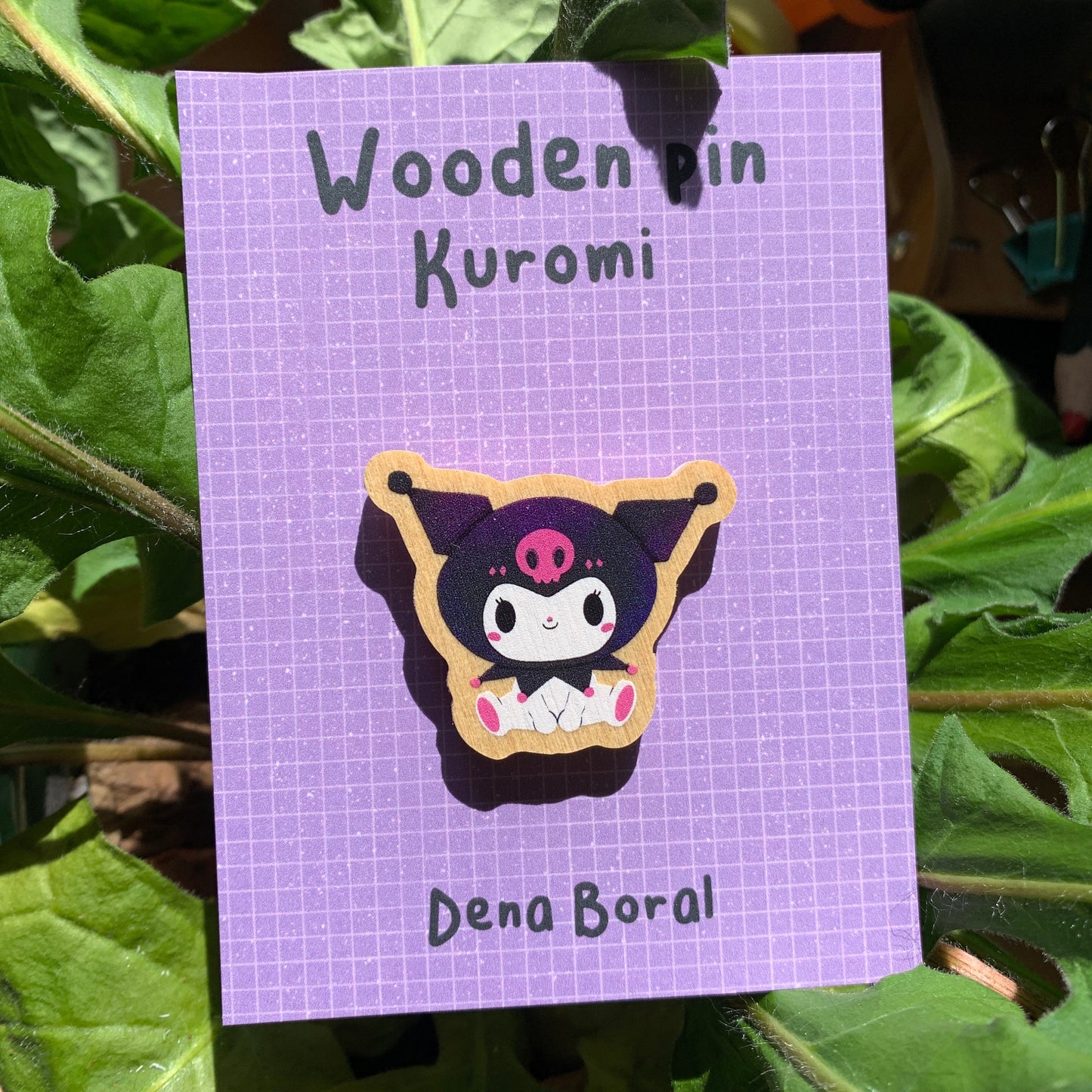 Kuromi | Kuromi Wooden Pin Badge | Kuromi