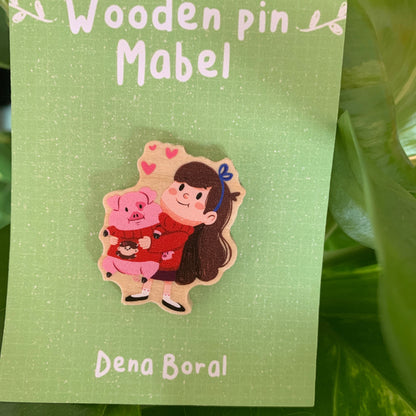 Mabel Pines Gravity Falls Pin de Madera Natural