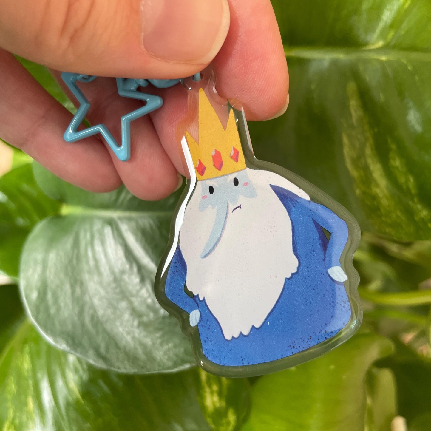 Rey Hielo Adventure Time Keyring | Ice King Hora de Aventuras llavero acrilico | Fanart Llavero colgante regalo llaves mochila Keychain