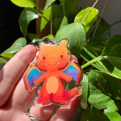 Charizard-Poke Keyring | llavero | Fanart colgante regalo llaves mochila