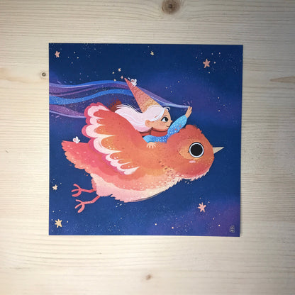 Print Magical Fly||Ilustración Pájaro | Bird Illustration | Art Colorful