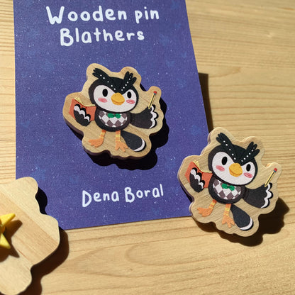 Pin de madera natural, Socrates Animal Crossing New Horizons, Nintendo Switch Blathers