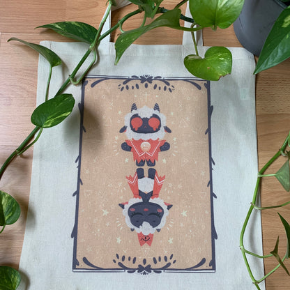 Tote Bag Ilustración Cult Of The Lamb | Bolsa Tela Fanart Cult Of The Lamb | Fan Art 100% Algodón 40x40cm 16x16inch