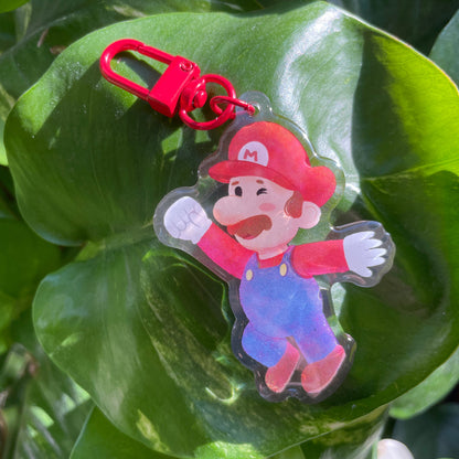 Llavero Mario: Keyring Keychain Acrilico colgante regalo llaves mochila Keychain