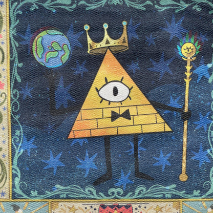 Tote bag de lino Gravity Falls Bill Cipher King & Cult, doble diseño, 40x40 cm, bolsa ecológica reutilizable, lavable y muy resistente