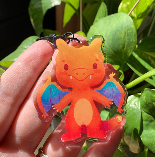 Charizard-Poke Keyring | llavero | Fanart colgante regalo llaves mochila