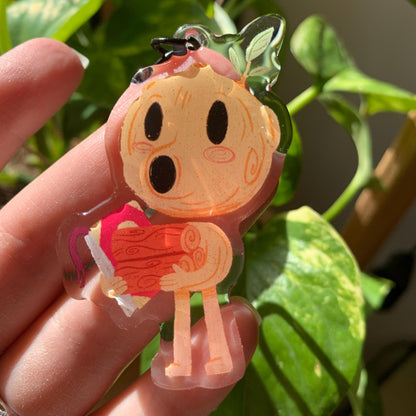 Hombre de Madera Keyring | Wood Man llavero | Fanart Netflix Hilda the Series | Llavero colgante regalo llaves mochila