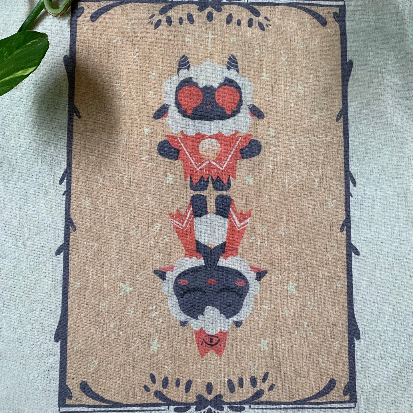 Tote Bag Ilustración Cult Of The Lamb | Bolsa Tela Fanart Cult Of The Lamb | Fan Art 100% Algodón 40x40cm 16x16inch