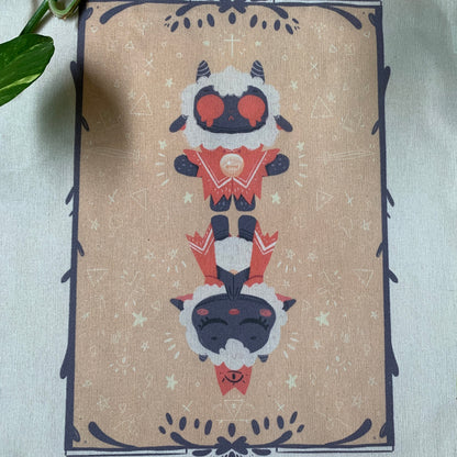 Tote Bag Ilustración Cult Of The Lamb | Bolsa Tela Fanart Cult Of The Lamb | Fan Art 100% Algodón 40x40cm 16x16inch