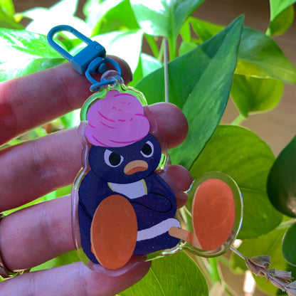 Pingu Enfadado Llavero | Colgante regalo llaves mochila Keychain Keyring