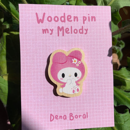 My melody | My Melody Wooden Pin Badge | My Melody