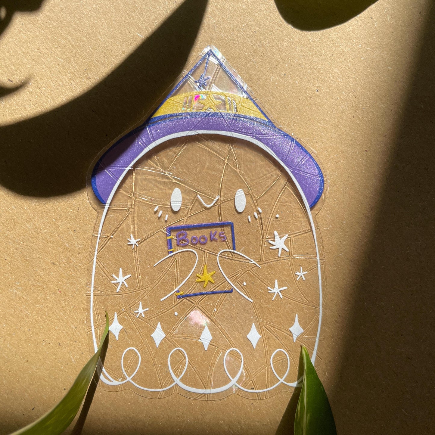 Spooky Boo...ks Pegatina atrapasol reutilizable para ventana Fantasma Halloween