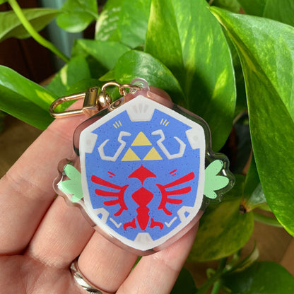 Zelda Escudo Llavero | Llavero acrilico epoxy | Colgante regalo llaves mochila | Zelda Shield Keyring Keychain