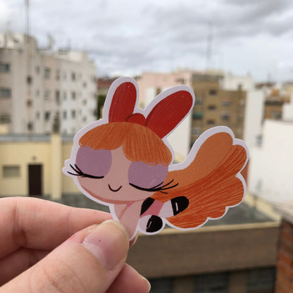 Pack Pegatinas Pétalo Las Supernenas | Blossom The Powerpuff Girls Stickers Pack | Cartoon Network Fanart | Las Chicas Superpoderosas