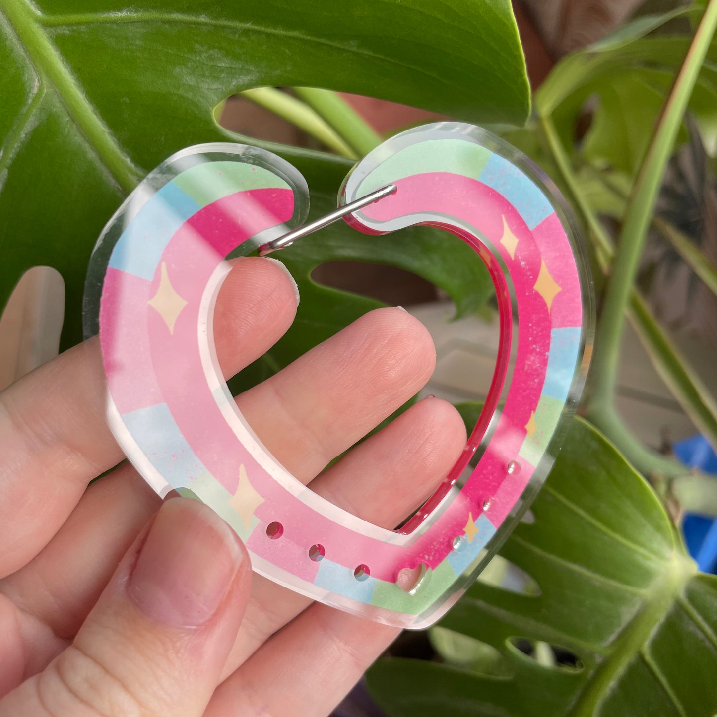 Carabiner Corazón Arcoiris | Llavero tipo mosquetón