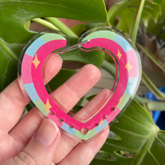 Carabiner Corazón Arcoiris | Llavero tipo mosquetón