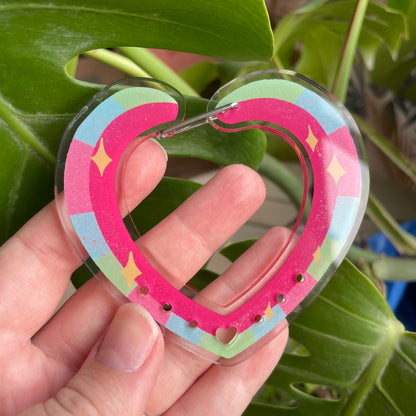 Carabiner Corazón Arcoiris | Llavero tipo mosquetón