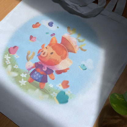 Tote Bag Juliana Animal Crossing | Bolsa Tela Fanart Daisy Mae | Animal Crossing New Horizons Fan Art 100% Algodón 40x40cm 16x16inch